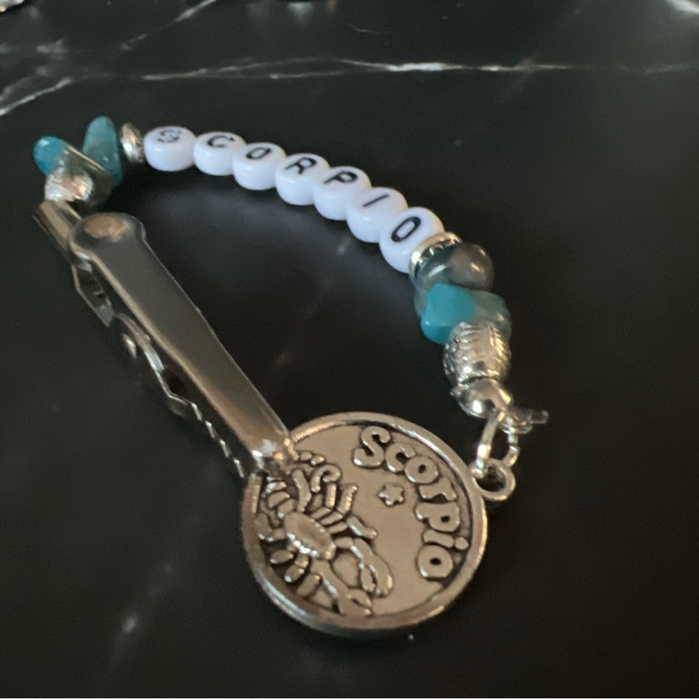 SCORPIO Astrological Sign Roach Clip Smoker’s Helper with Birth Sign & Charm